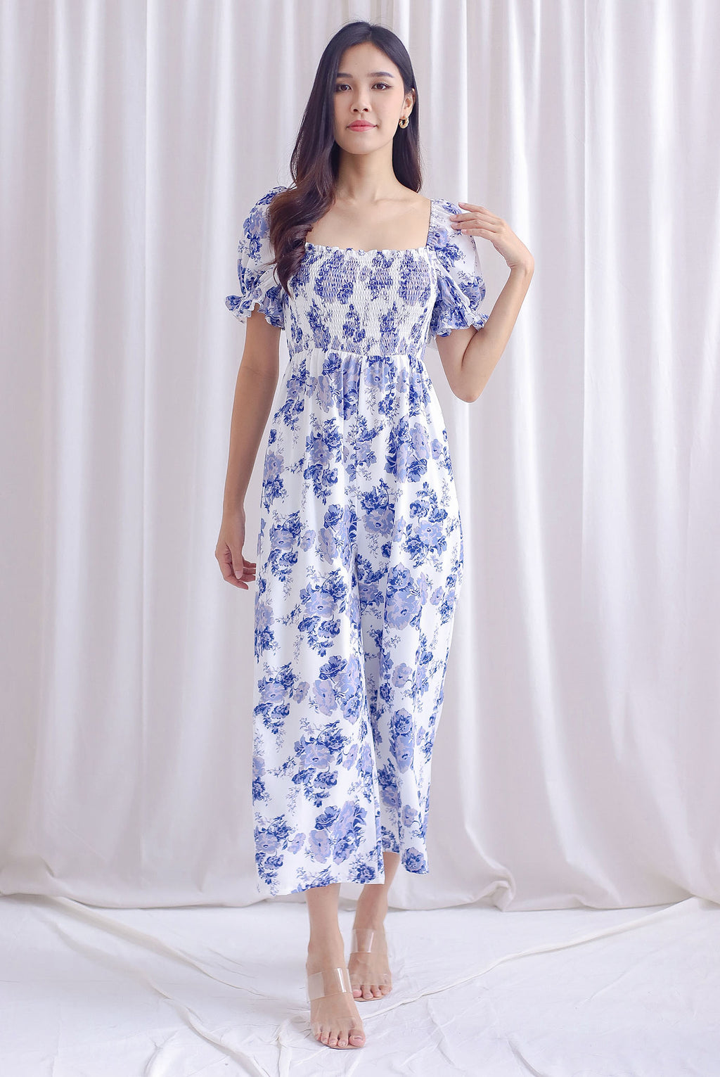 Floral Print Smocked Jumpsuit main image 1
