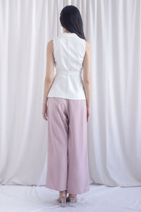 Margaux Collar Front Zip Top In White