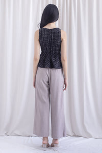 Sanders Tweed Peplum Top In Black