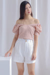 Epone Textured Puffy Sleeve Top In Blush