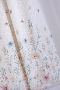 Abundance Embro Floral Puffy Sleeves Bustier Maxi Dress In Yellow/Blue