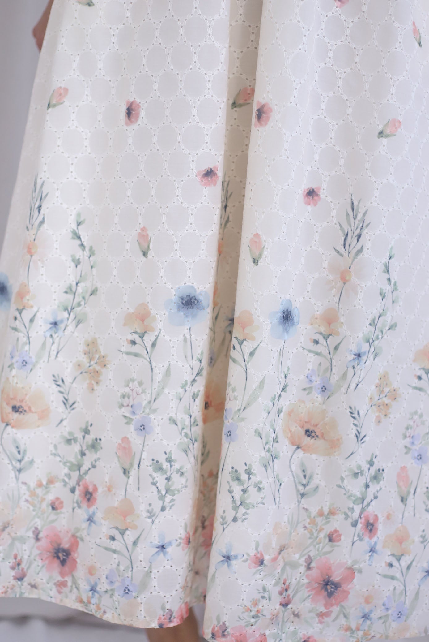 Abundance Embro Floral Puffy Sleeves Bustier Maxi Dress In Yellow/Blue