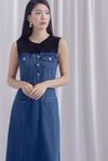 Baker Contrast Denim Dress