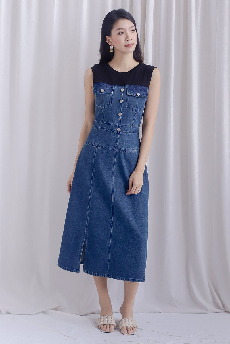 Baker Contrast Denim Dress