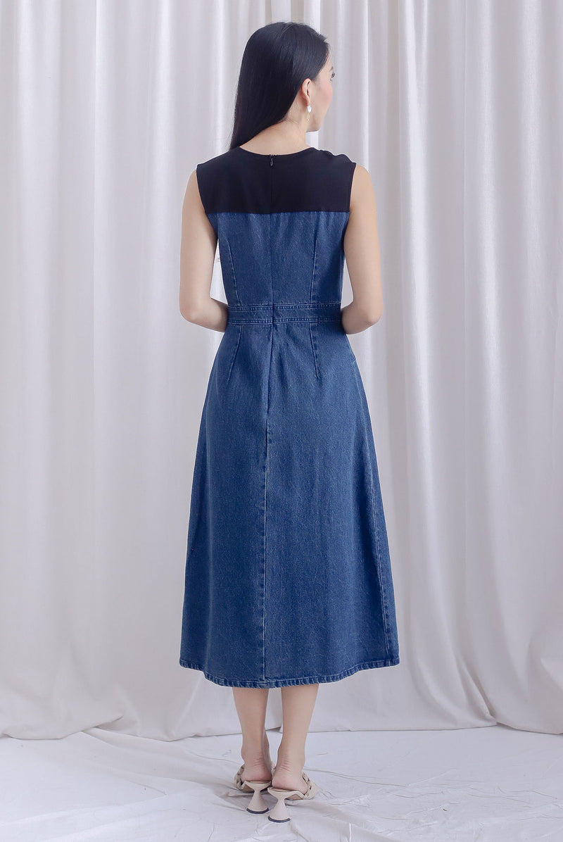 Baker Contrast Denim Dress