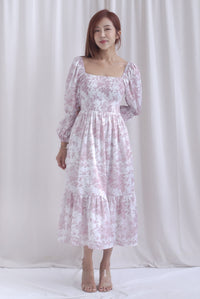 [BY TDC LABEL] Basha Tiered Puffy Sleeve Maxi Dress In Mauve Pink