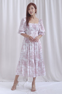 [BY TDC LABEL] Basha Tiered Puffy Sleeve Maxi Dress In Mauve Pink