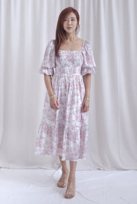 [BY TDC LABEL] Basha Tiered Puffy Sleeve Maxi Dress In Mauve Pink