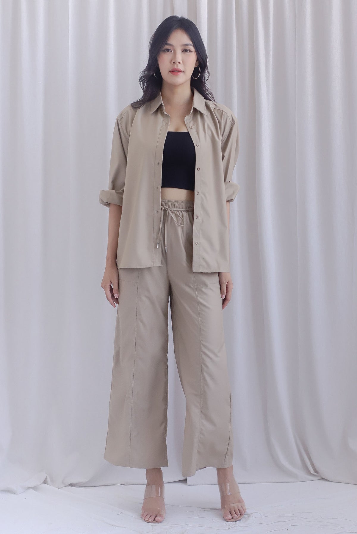 Becca Oversized Shirt In Khaki