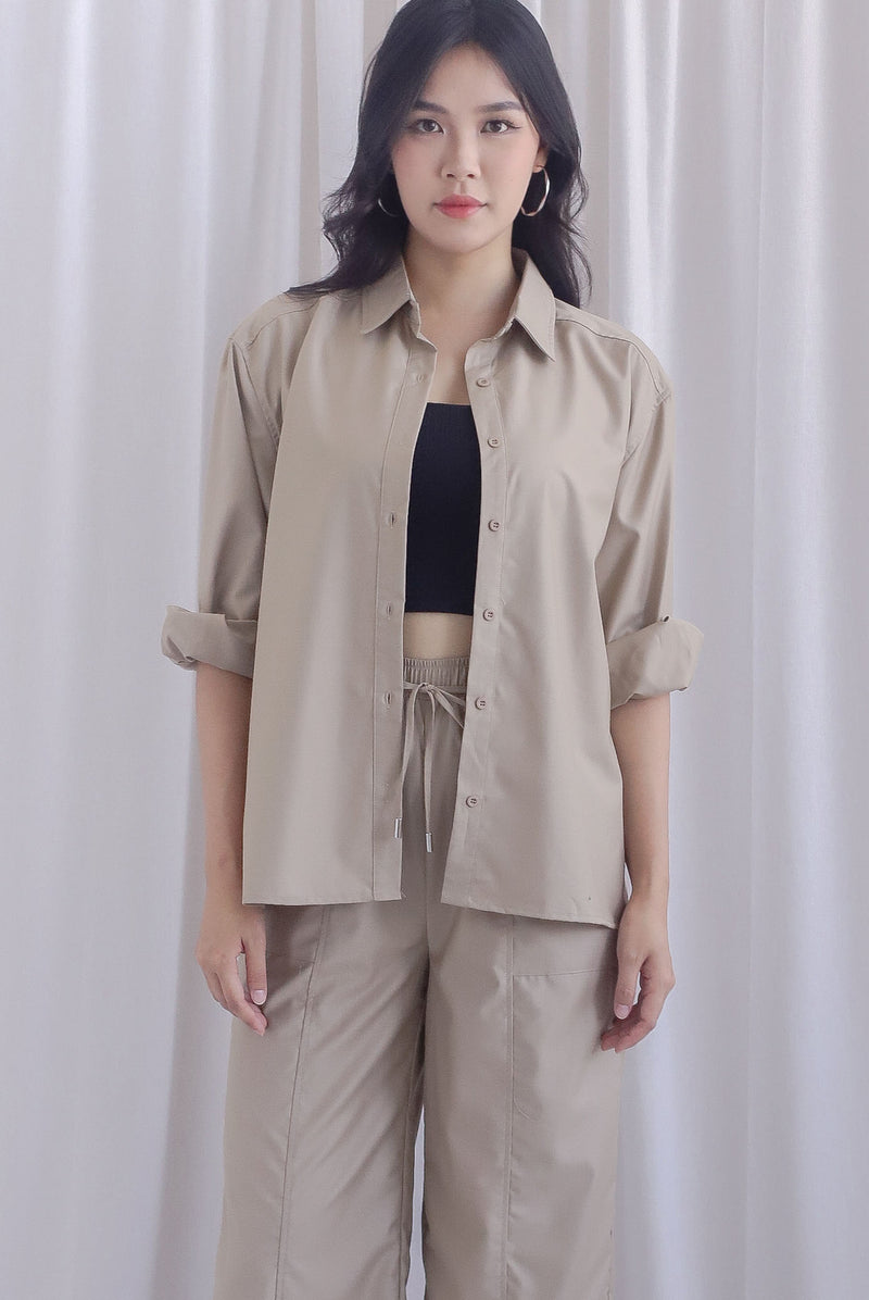 Becca Oversized Shirt In Khaki