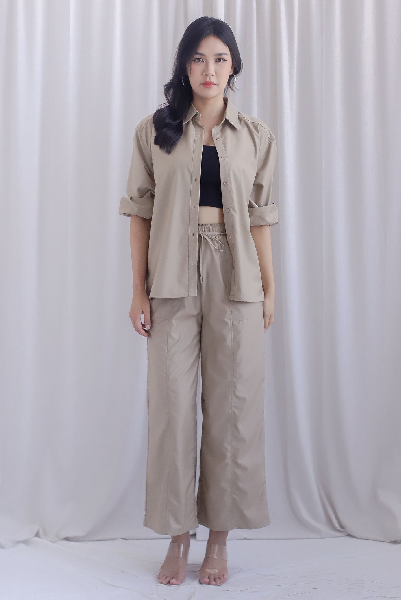 Becca Oversized Shirt In Khaki