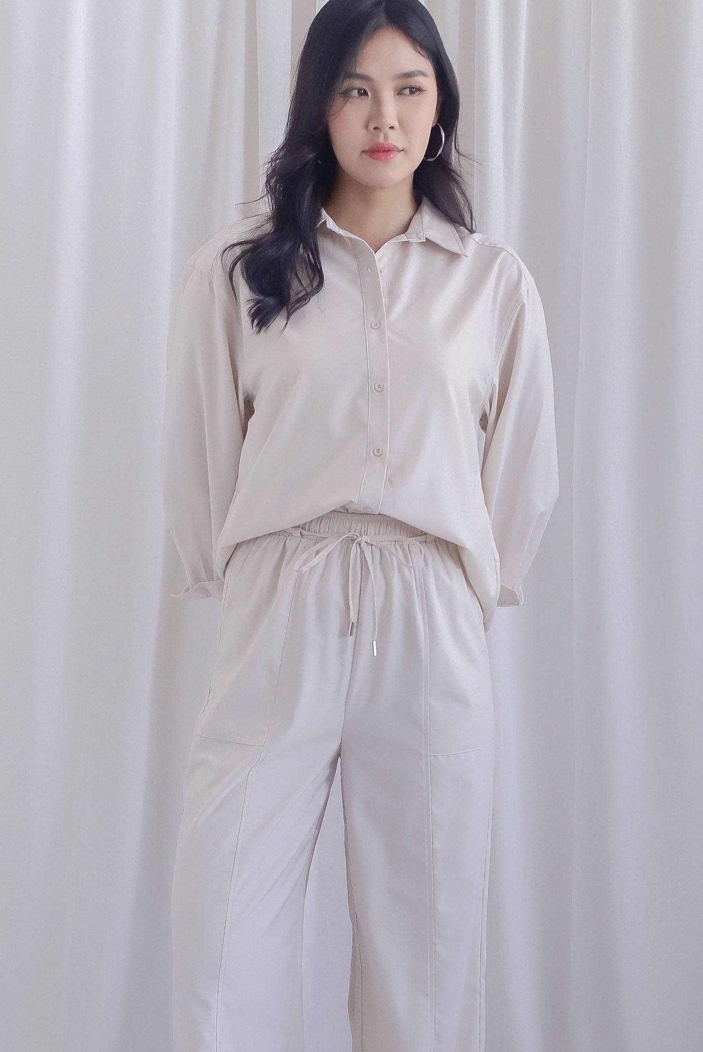 Becca Oversized Shirt In Ecru