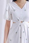 Birkley Loop Cut Out Embro Maxi Dress In White