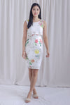 Bloom Oriental Floral Tiered Dress In White