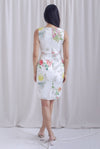 Bloom Oriental Floral Tiered Dress In White