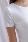 Branca Sleeved Ribbed Top In White