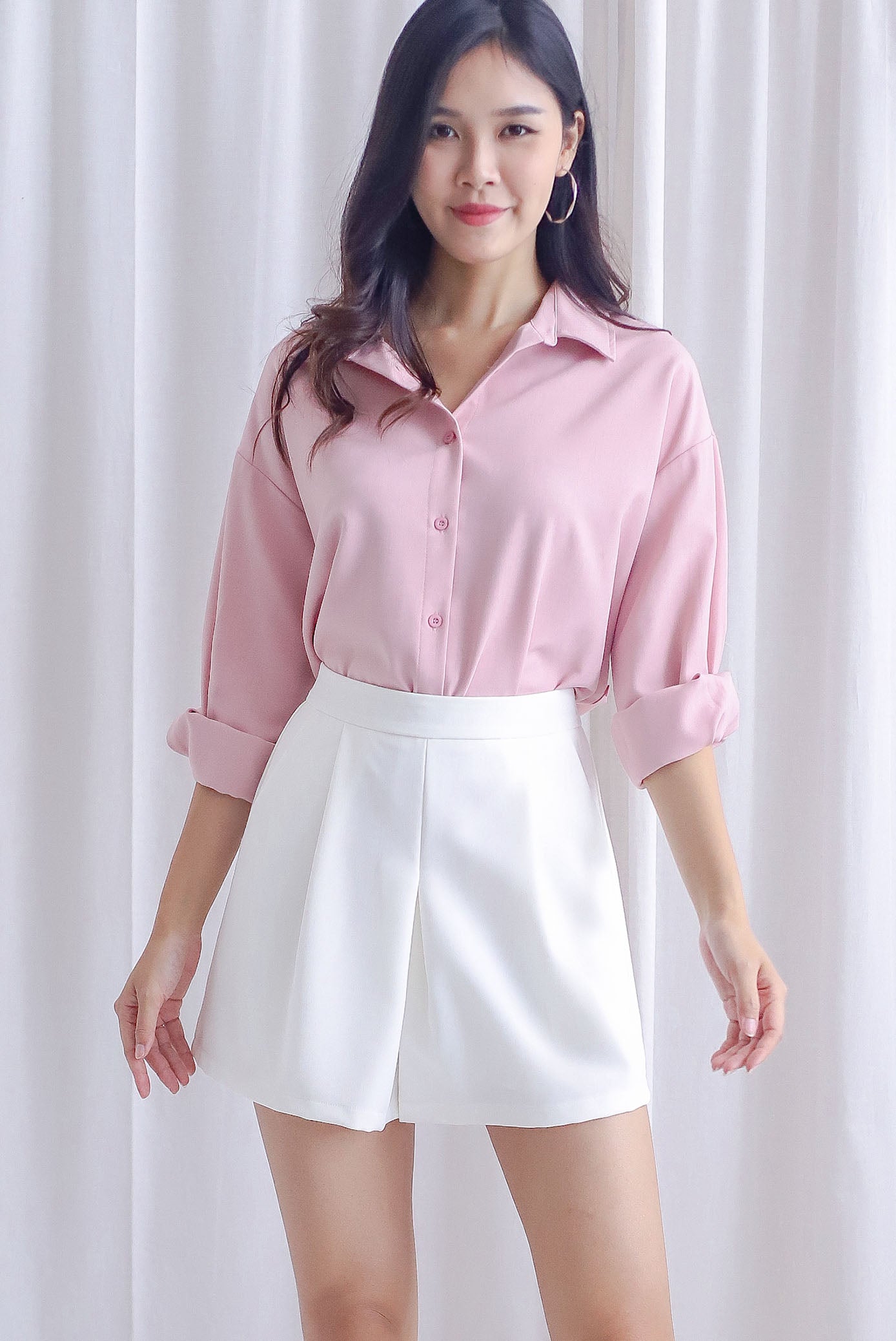 Brylee Multi-Way Shirt In Pink