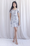 Carmela Porcelain Puffy Sleeves babydoll Dress In Black