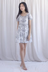 Carmela Porcelain Puffy Sleeves babydoll Dress In Black