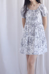 Carmela Porcelain Puffy Sleeves babydoll Dress In Black