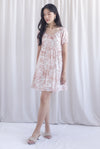 Carmela Porcelain Puffy Sleeves babydoll Dress In Rust