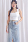 Ruperta Padded Cropped Square Neck Top In White