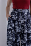 Chinoiserie Printed Wide Culottes In Black