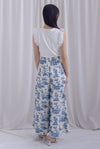 Chinoiserie Printed Wide Culottes In White