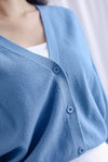 Delsy Crop Cardigan In Blue