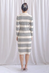 Denver Stripes Polo Knit Dress In Cream