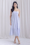 Destini Eyelet Spaghetti Maxi Dress In Periwinkle Blue