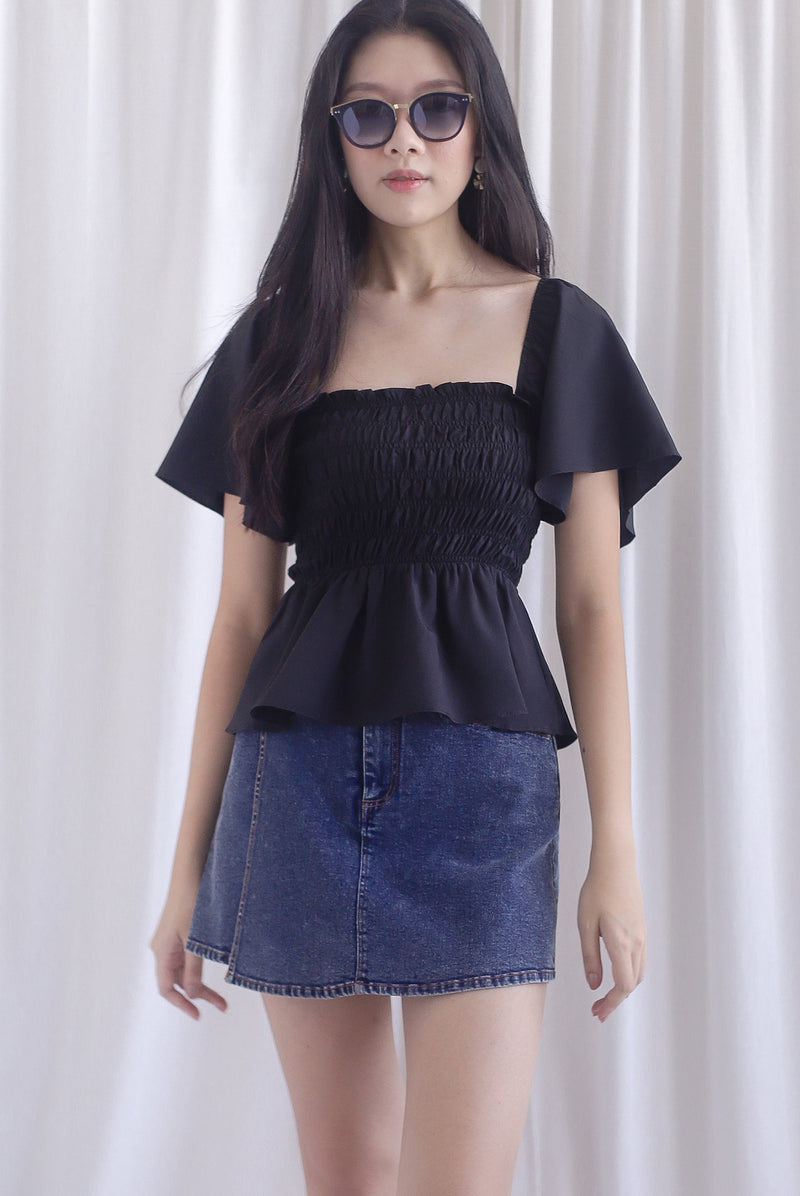 Dorothy Multi Way Smocked Top In Black