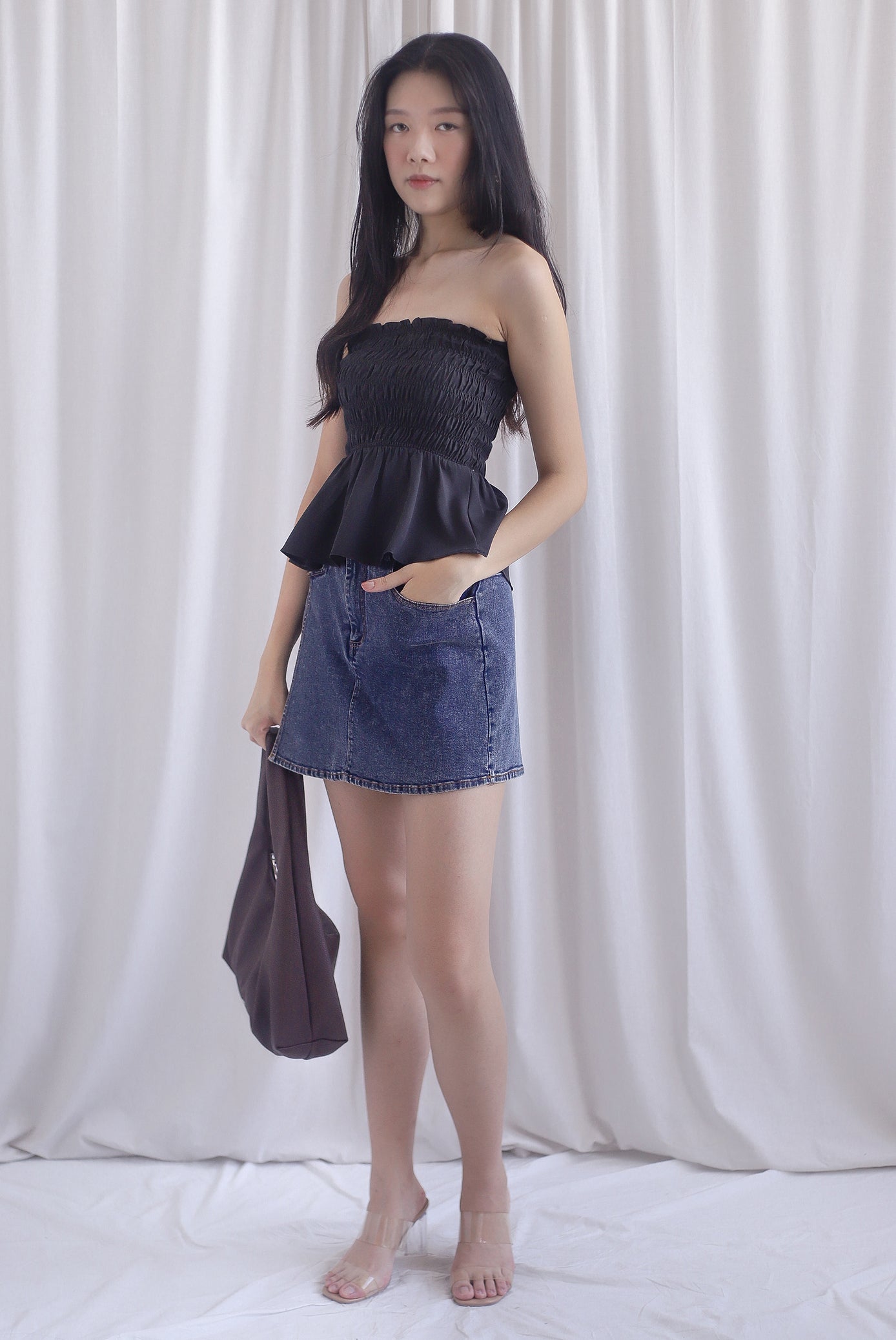 Dorothy Multi Way Smocked Top In Black