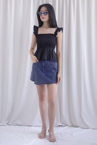 Dorothy Multi Way Smocked Top In Black