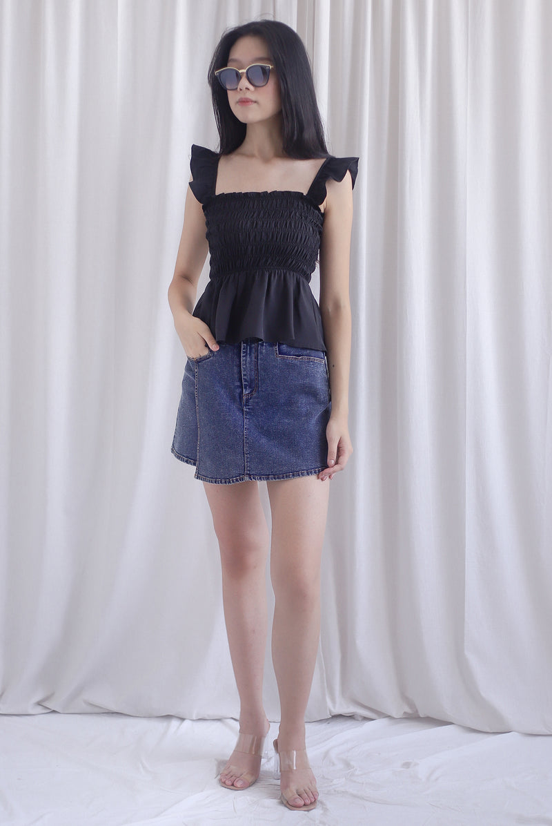 Dorothy Multi Way Smocked Top In Black