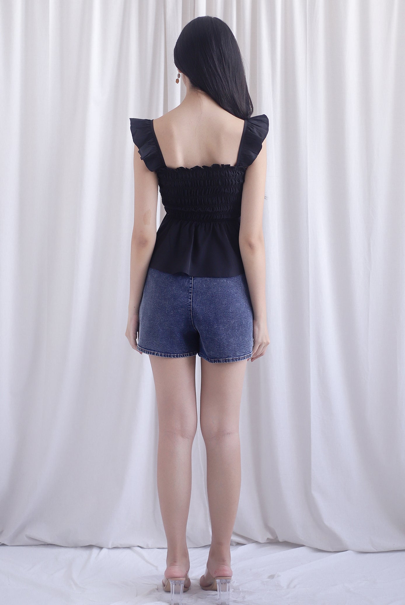 Dorothy Multi Way Smocked Top In Black