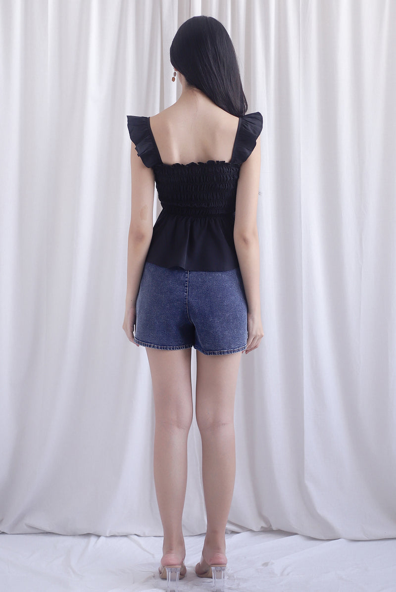 Dorothy Multi Way Smocked Top In Black