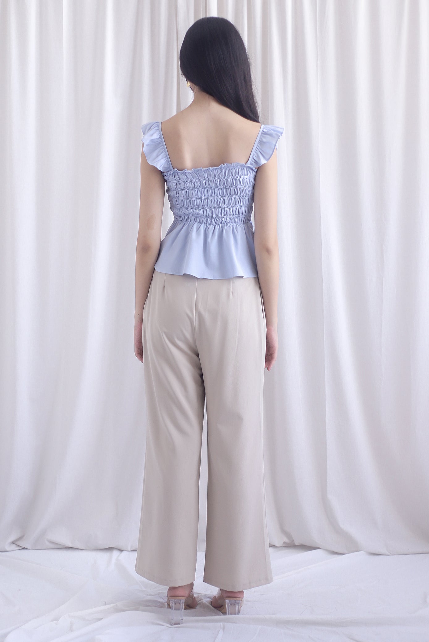 Dorothy Multi Way Smocked Top In Powder Blue
