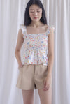 Dorothy Multi Way Smocked Top In Peach Floral