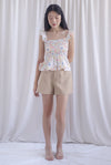 Dorothy Multi Way Smocked Top In Peach Floral