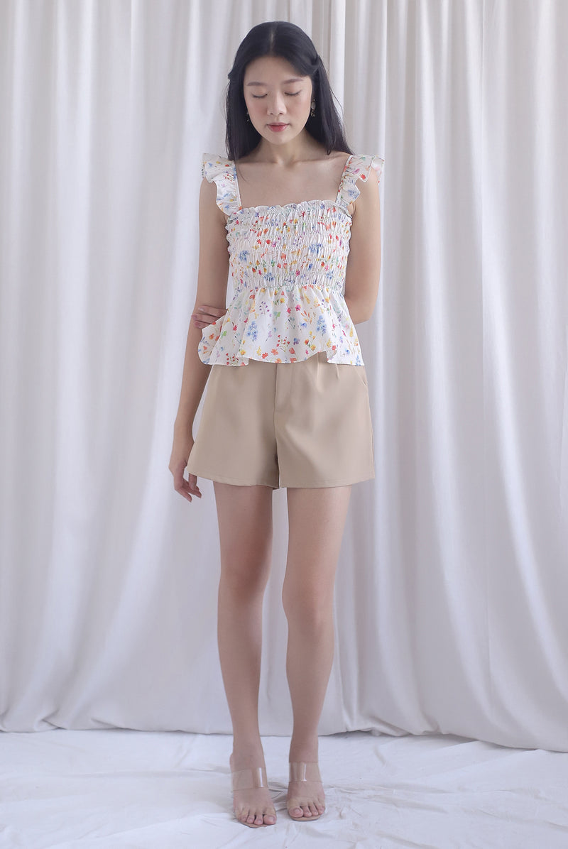 Dorothy Multi Way Smocked Top In Peach Floral