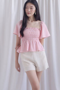 Dorothy Multi Way Smocked Top In Pink