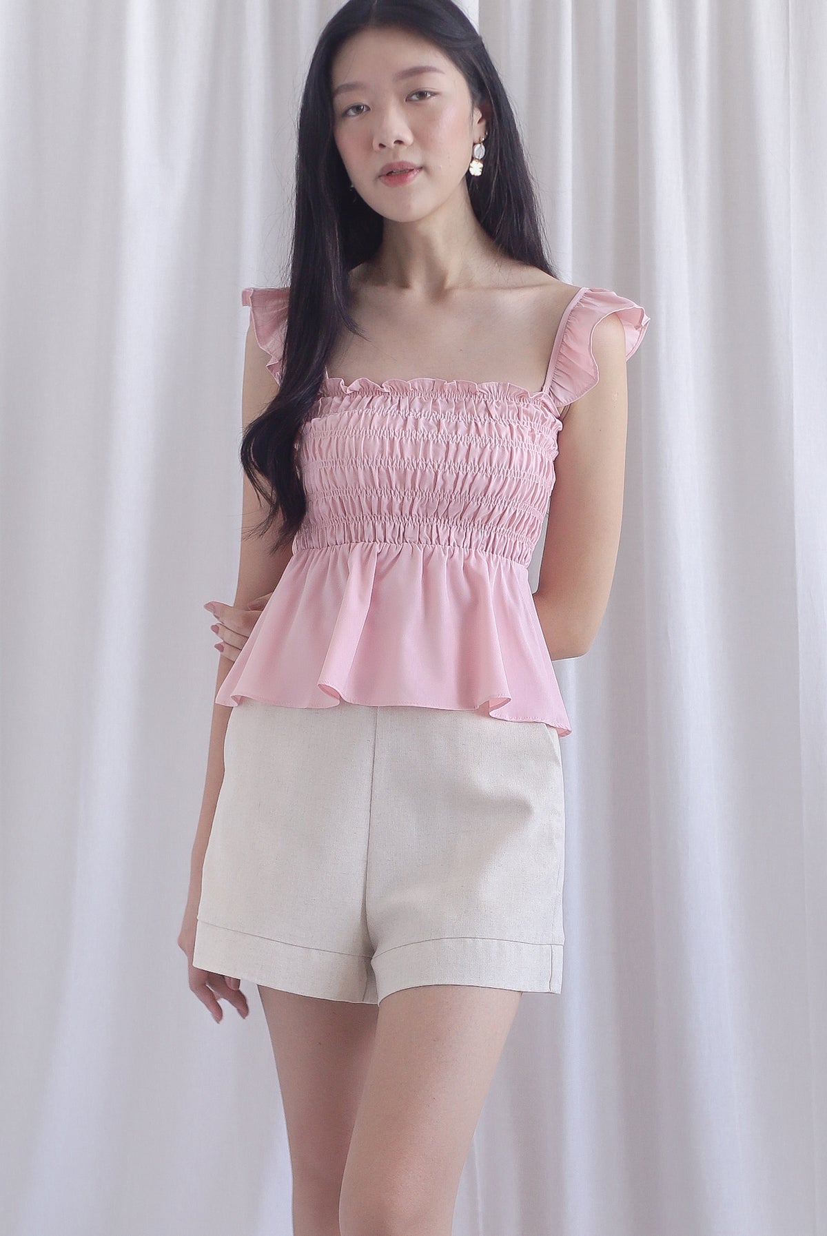 Dorothy Multi Way Smocked Top In Pink