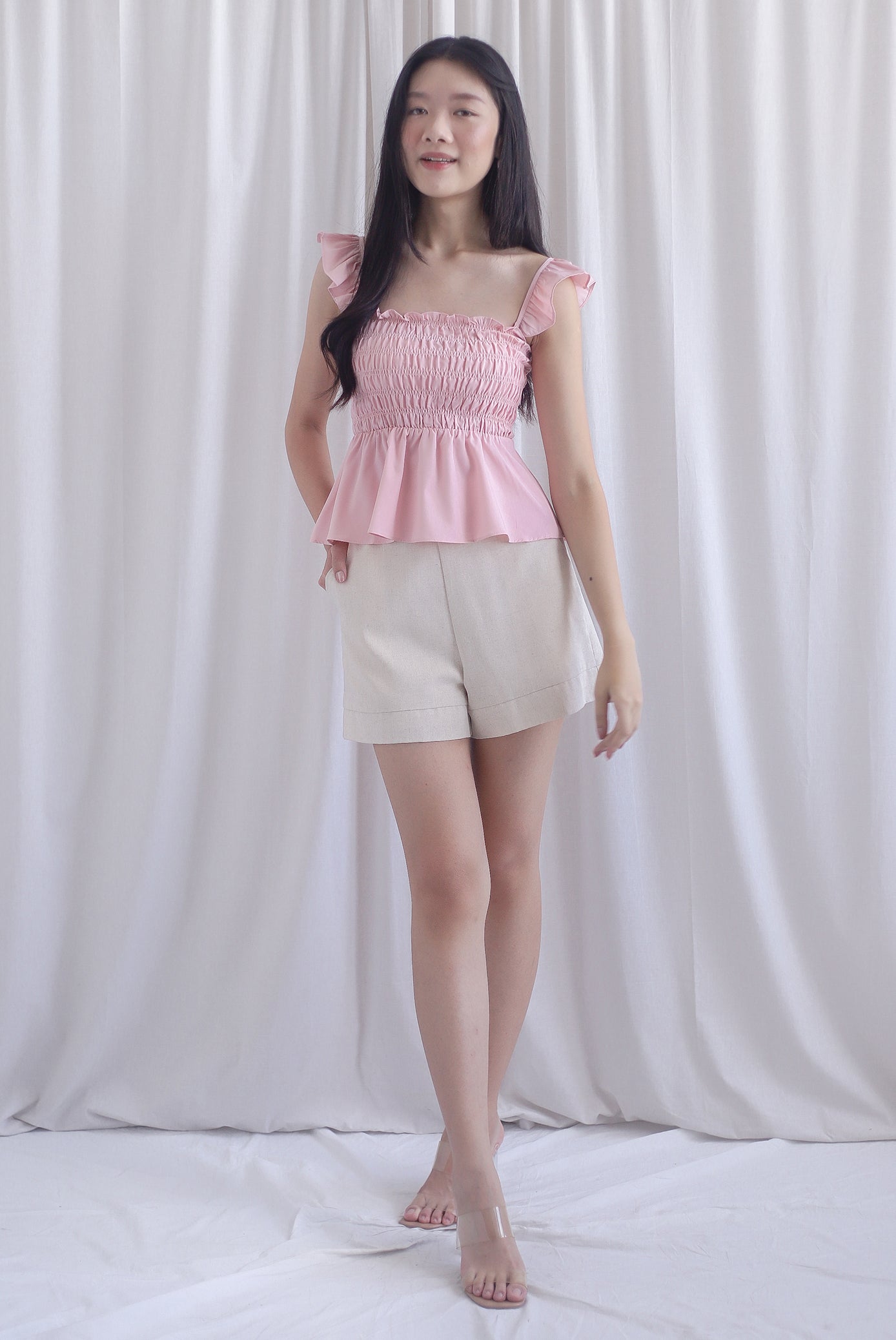 Dorothy Multi Way Smocked Top In Pink
