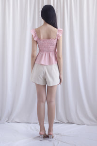 Dorothy Multi Way Smocked Top In Pink