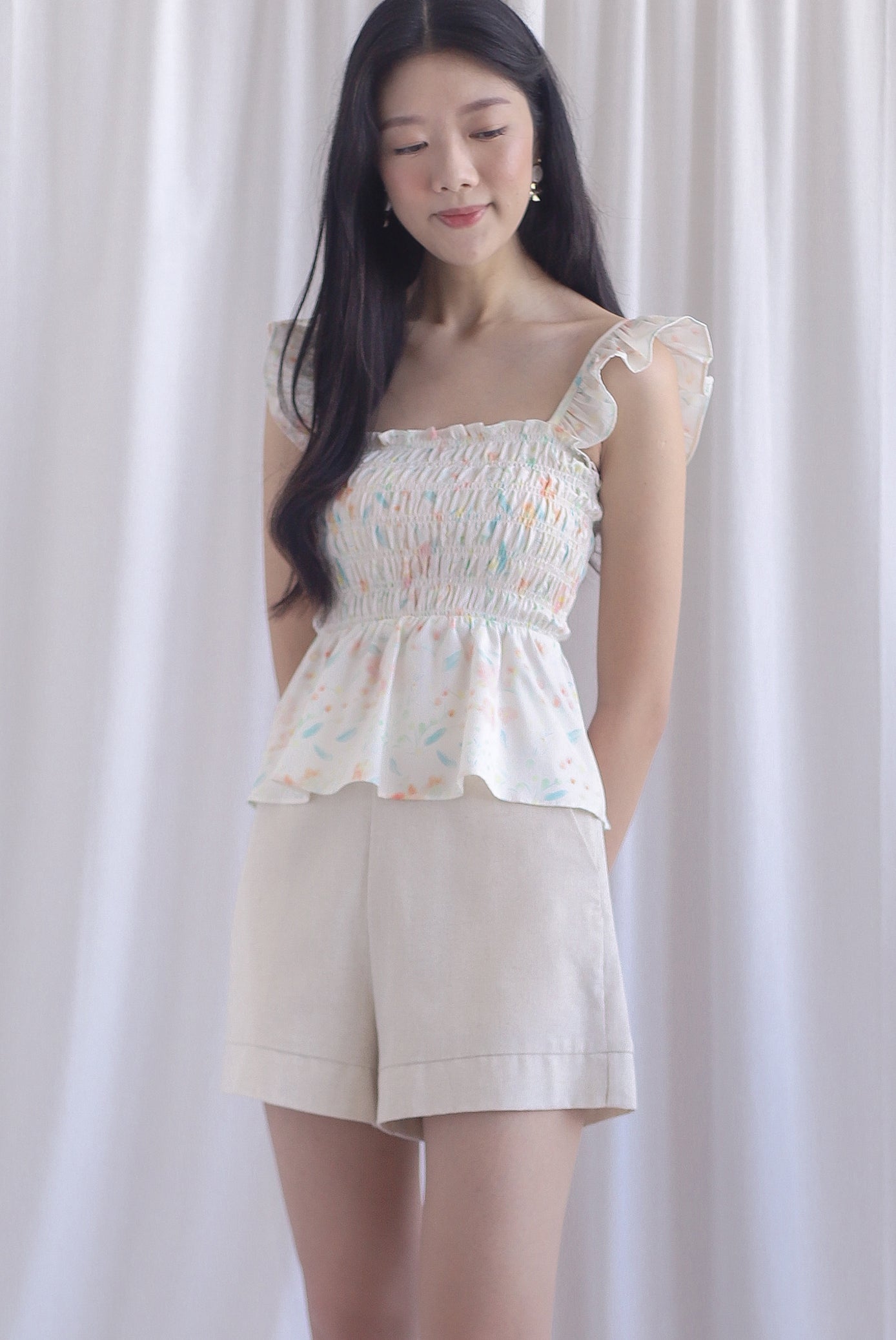 Dorothy Multi Way Smocked Top In Sweet Floral