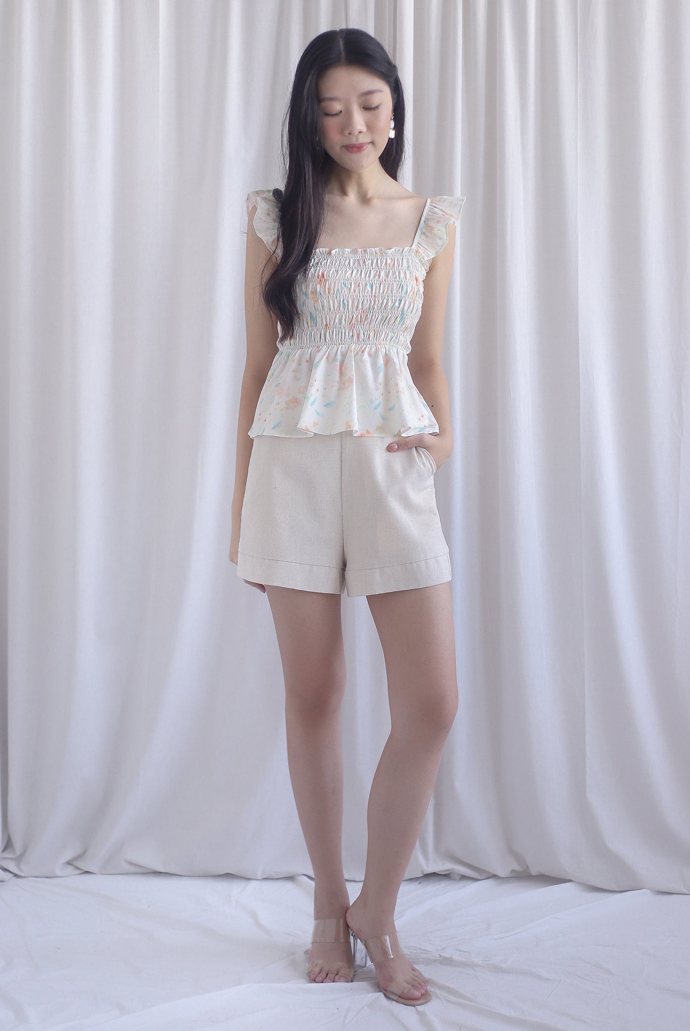 Dorothy Multi Way Smocked Top In Sweet Floral