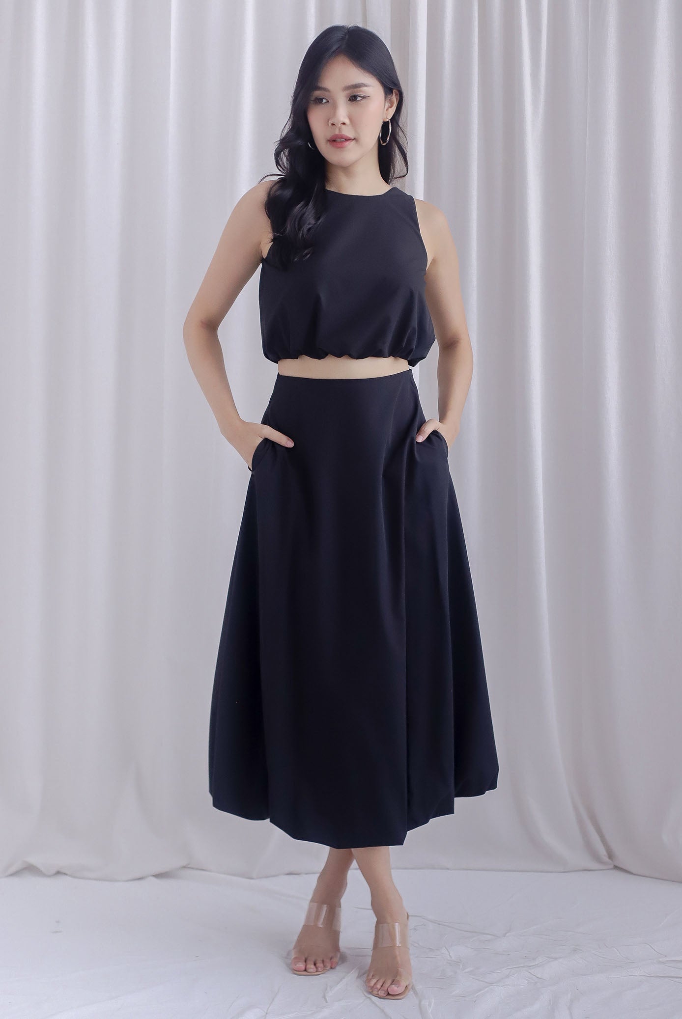 Long repa black skirt size 24