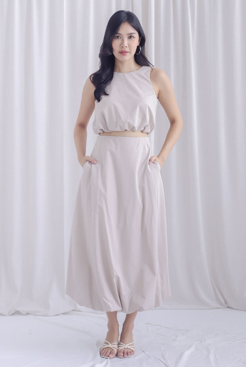 Ember Balloon Maxi Skirt In Ecru