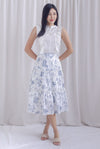 Evan Porcelain Tiered Skirt In Blue